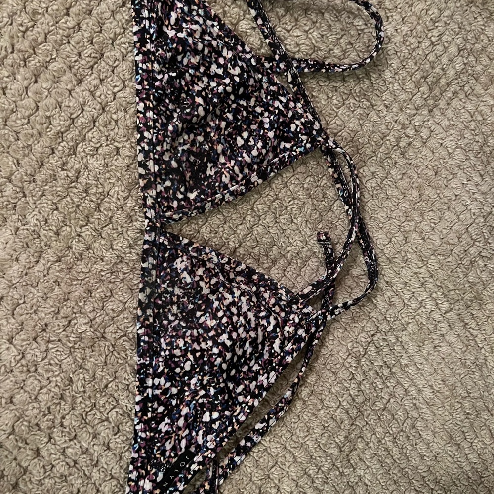 Jolting multi colored triangle bikini top